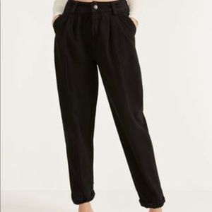 bershka belted utility trouser in black